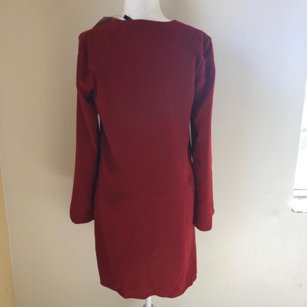 NEW $355 Theory Ulyssa Red Oak Bell Sleeve Dress - Picture 4 of 8